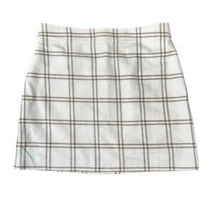 J Crew Women's Plaid Wool Blend A-line Mini Skirt Size 16